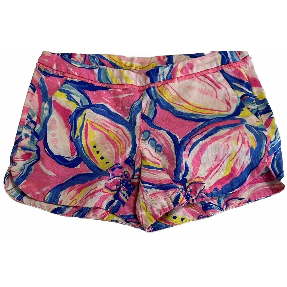 Lilly Pulitzer Adie Shorts Womens 0 Pink/Blue Loud 3" Inseam Bright Colorful